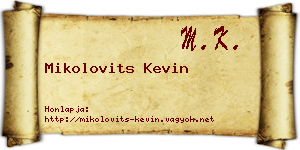 Mikolovits Kevin névjegykártya